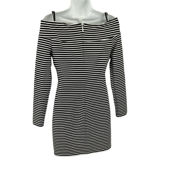 Guess Black Ribbed Off The Shoulder Dress With Removable Straps - Picture 5 of 9